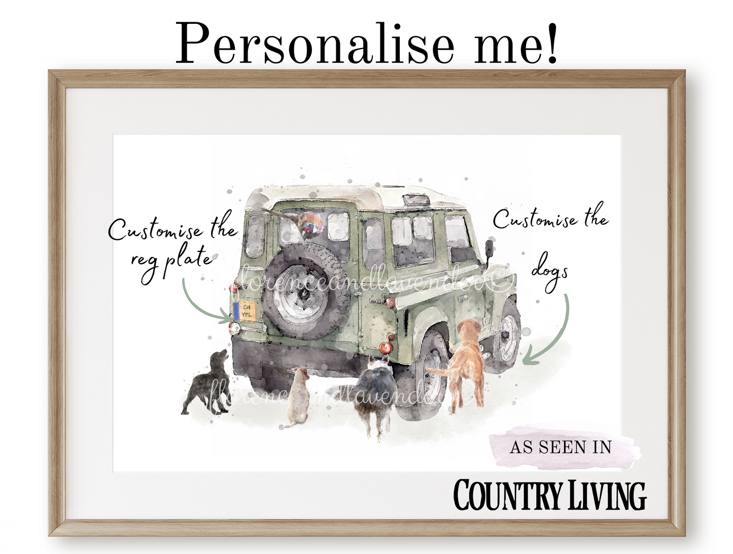 Personalised - Defender & Dog print