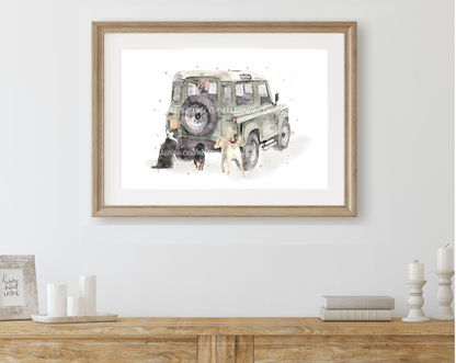 Personalised - Defender & Dog print