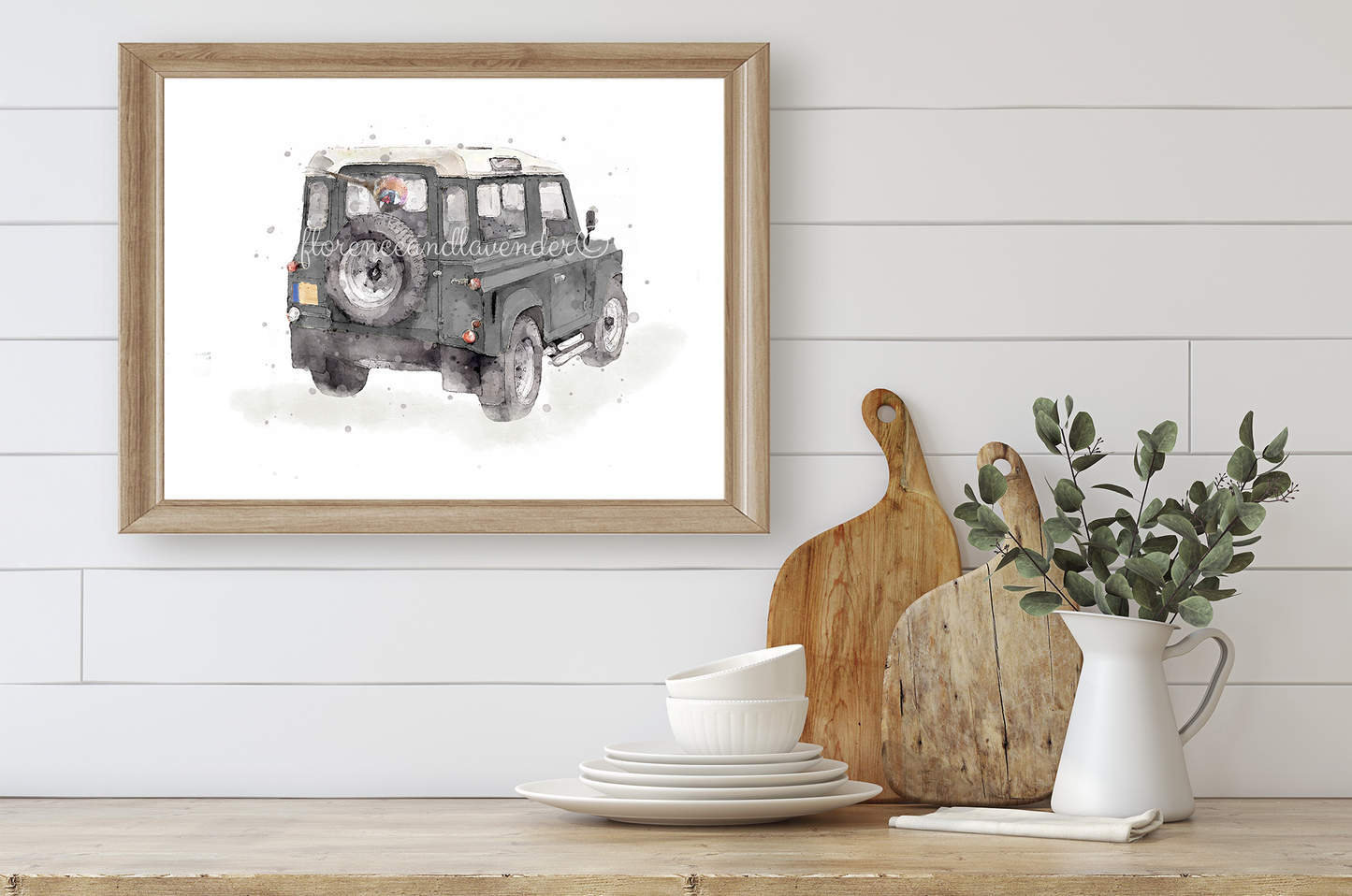 Personalised - Defender & Dog print