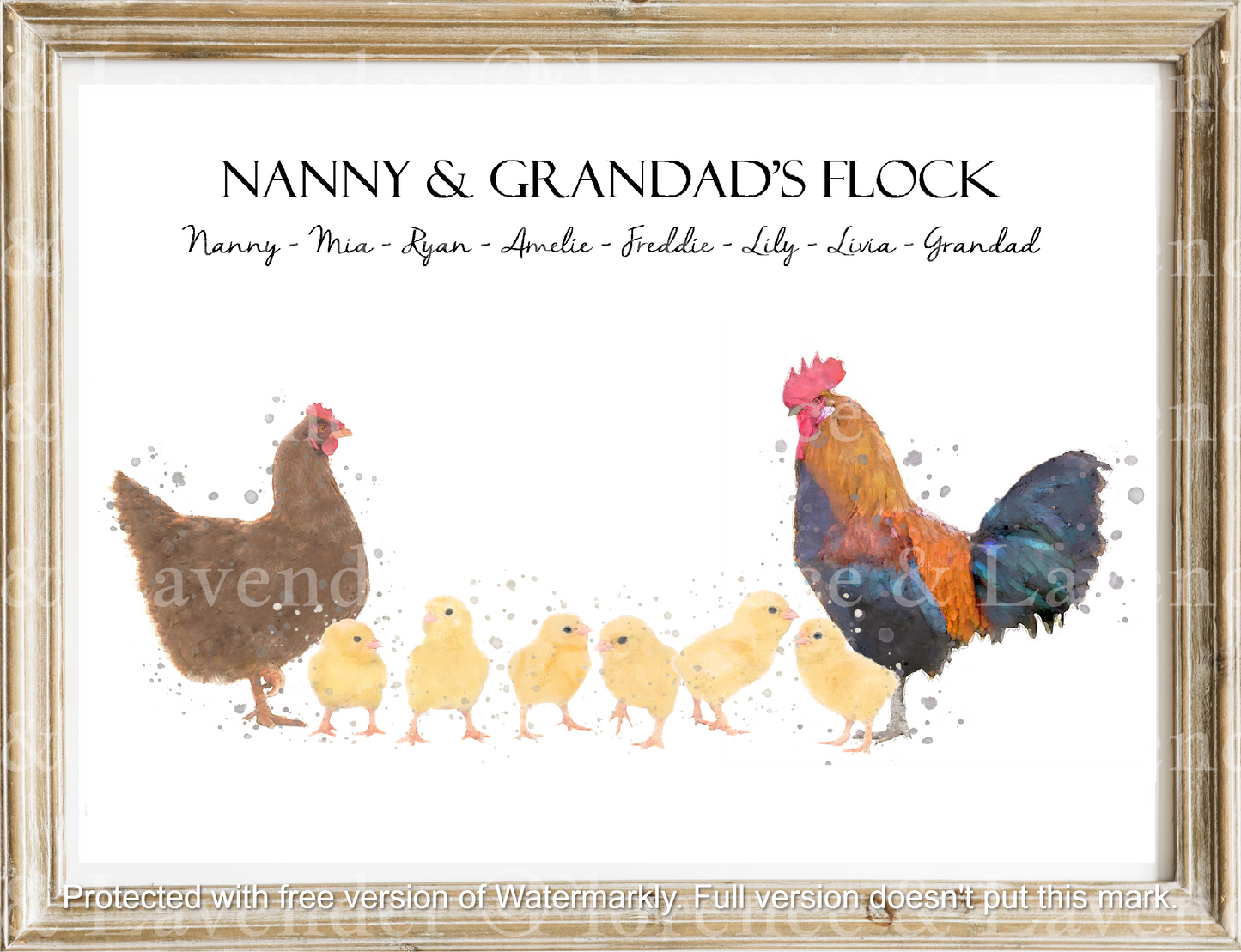 Personalised Chicken Family Print - Florence & Lavender