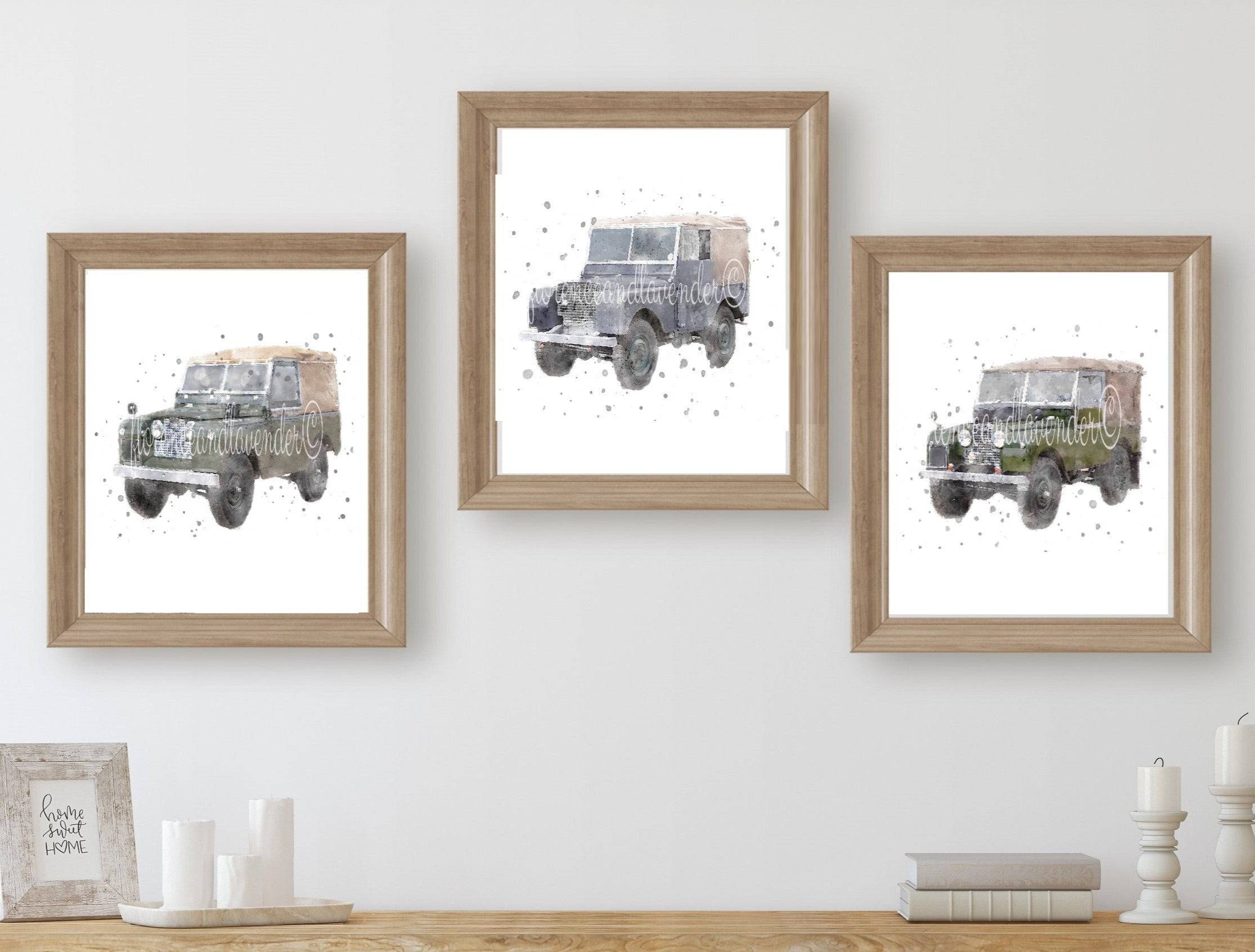 Landrover paintings – Florence & Lavender